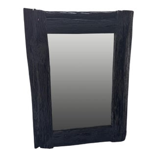 Andrianna Shamaris Charred Iron Wood Frame Mirror For Sale