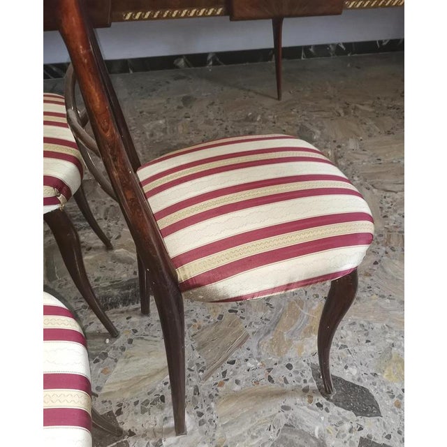 Textile Vintage Chairs in Cream White Fabric, 1960s, Set of 6 For Sale - Image 7 of 9