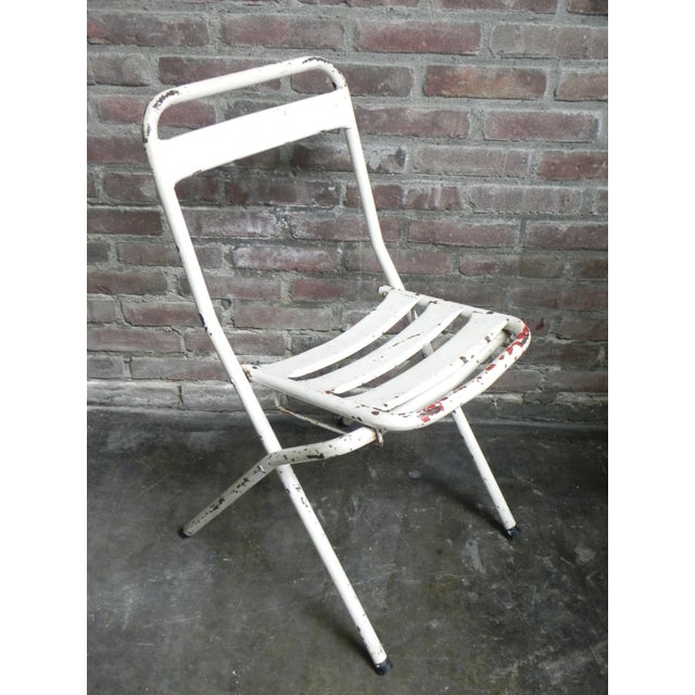 Vintage Industrial Steel Folding Chair, 1950s For Sale - Image 13 of 14