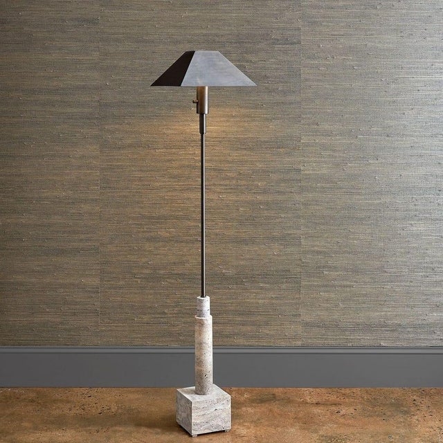 Contemporary Travertine Floor Lamp - New For Sale - Image 3 of 7
