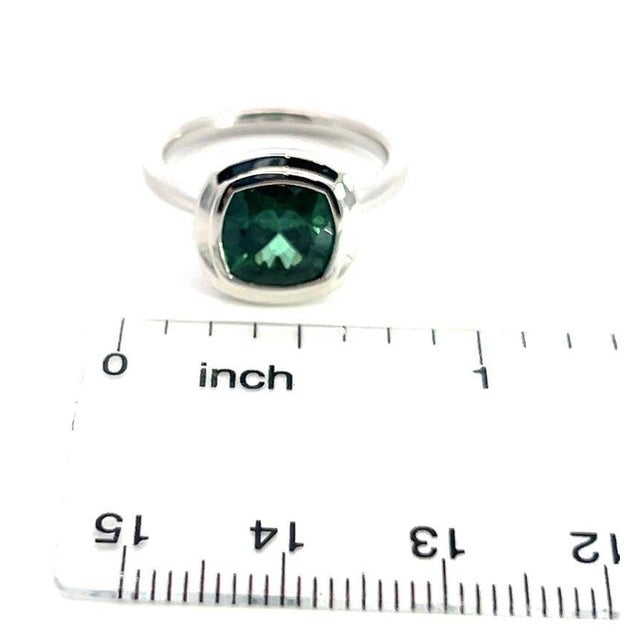 Natural Solitaire Tourmaline Ring 6.5 14k W Gold 2.25 TCW Certified For Sale - Image 9 of 13