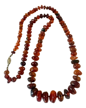 Vintage Baltic Amber Hand Knotted Beaded Necklace