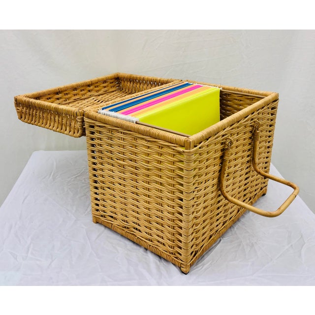 Woven Wicker Filing Box Chairish
