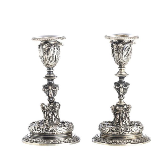 Silver-Plated Candlesticks, 19th Century, Set of 2 For Sale - Image 6 of 6
