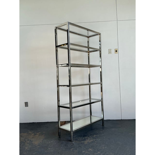 Vintage Chrome and Glass Etagere For Sale - Image 10 of 12
