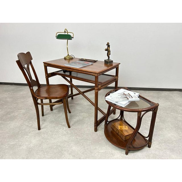 Mid-century modern bamboo desk table by Gervasoni in excellent original condition with signs of use. Gervasoni is an...