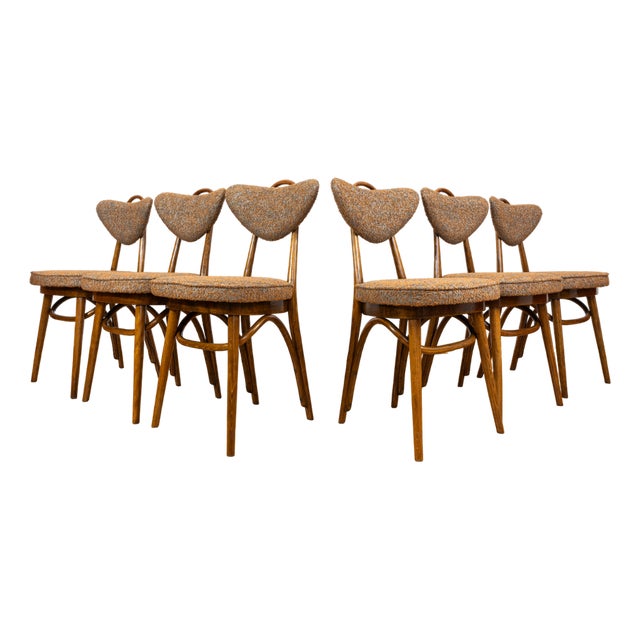 Model No. 124 Chairs attributed to Helena & Jerzy Kurmanowicz, Poland, 1960s, Set of 6 For Sale