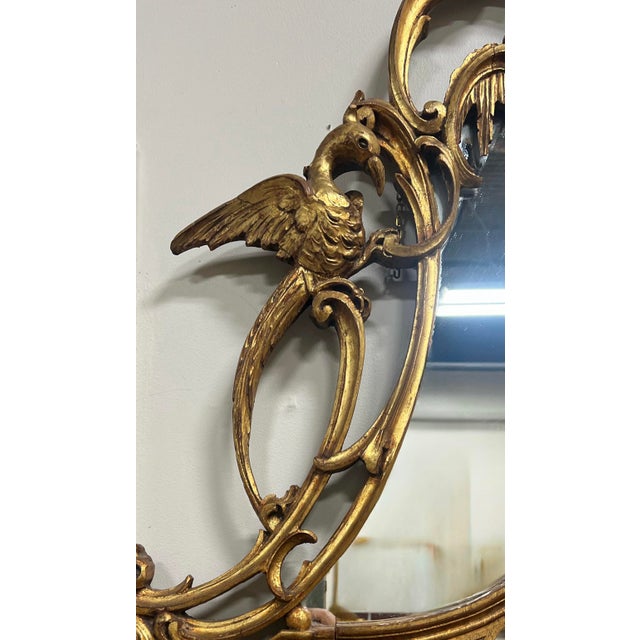 Italian Georgian Chinese Chippendale Style Giltwood Wall Mirrors - 51 in S/2 For Sale - Image 4 of 6