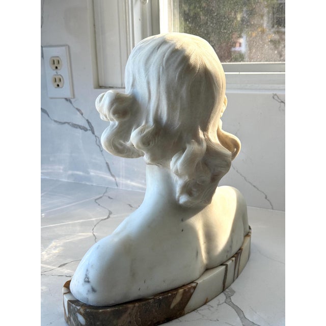 Late 20th Century Heavy Marble Sculpture of a Young Girl Bust 12"x12" - 33 Pound For Sale - Image 11 of 14
