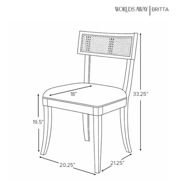 Matthew Izzo Home Britta Matte White Lacquer, Woven Cane, and Linen Upholstered Klismos Style Dining Chair For Sale In New York - Image 6 of 10