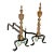 Vintage Brass and Iron Chippendale Revival Andirons For Sale