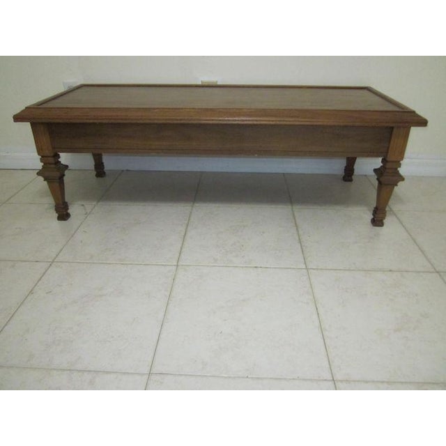Mid-Century Modern 1970s Vintage Bassett Walnut Wood Cocktail Coffee Table One Drawer For Sale - Image 3 of 12