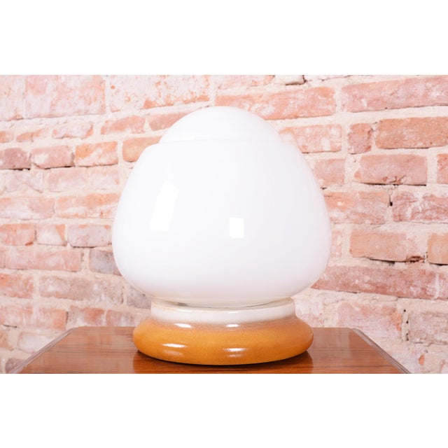 Mid-Century Modern Mid-Century Modern Table Lamps in Ceramic and Opal Glass, 1950s, Set of 2 For Sale - Image 3 of 14