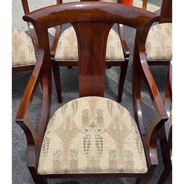 Late 20th Century Stickley Cherry Klismos Regency Style Dining Chairs, Set of 6 With Two Armchairs For Sale - Image 14 of 15