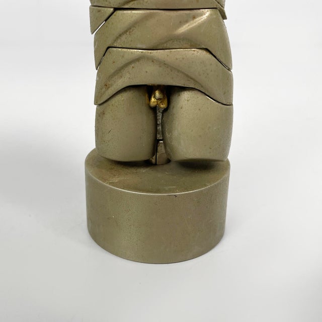 Gold Spanish Nickel-Plated Metal Sculpture of Mini David by Miguel Berrocal, 1968-70 For Sale - Image 8 of 15