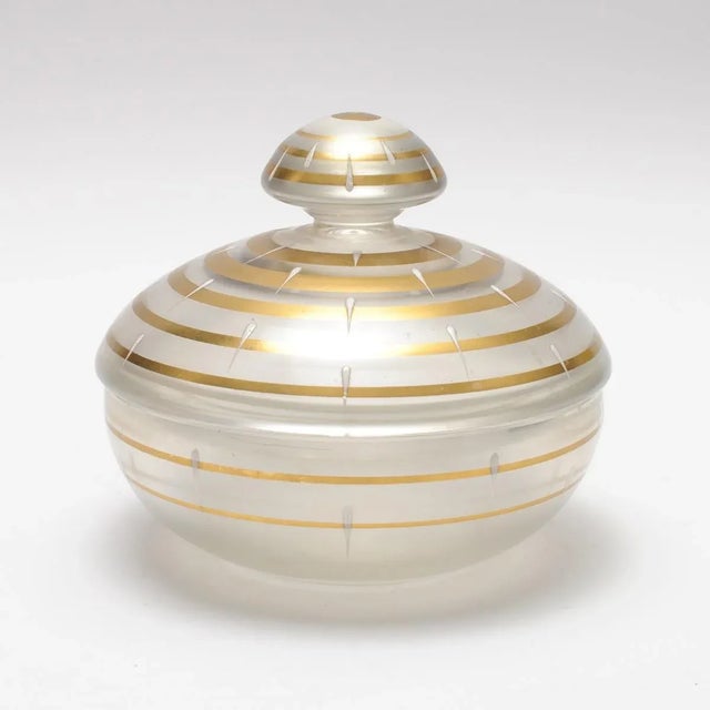 Vintage Art Deco Glass Candy Box from Gebrüder Podbira Haida For Sale - Image 6 of 8