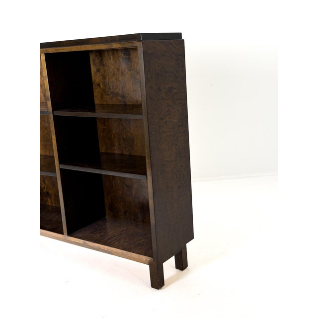 Swedish Grace Stained Flame Birch Bookcase, Sweden, 1920s For Sale - Image 4 of 7