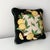 Vintage scalloped lemon wool needlepoint throw pillow. The pillow's design features whole and lemon slices with small...