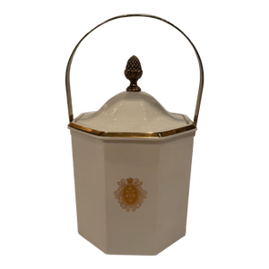 1960s Ceramic Porcelain Ice Bucket With Crest by Ernest John