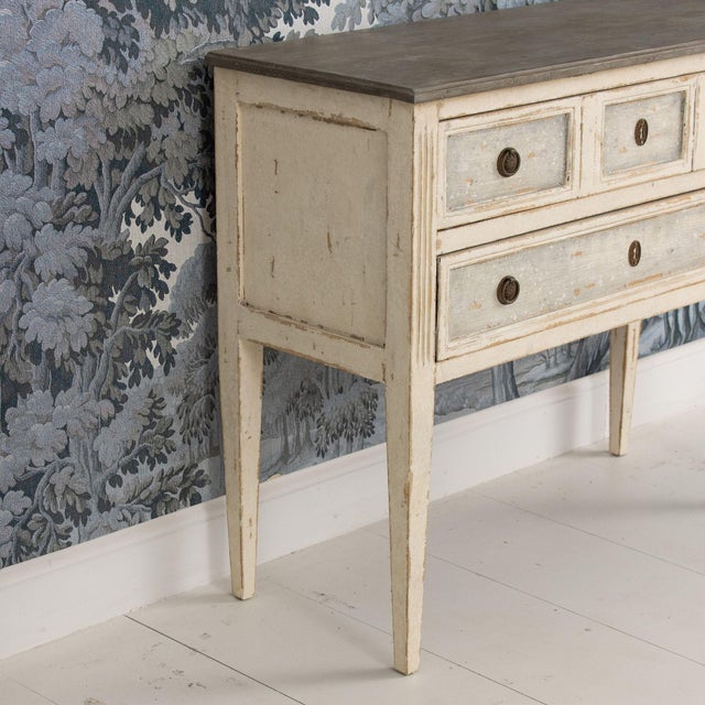 French Louis XVI Style Bedside Commode in Original Paint, Circa 1910 For Sale - Image 4 of 16