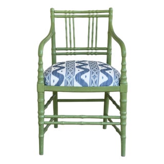 Faux Bamboo Kittinger Attributed Armchair For Sale