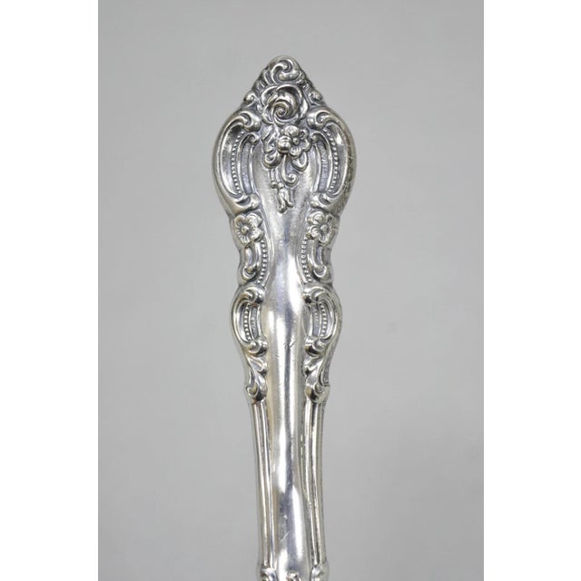 Vintage English Victorian Style Silver Plated Rose Flower Table Butler Crumb Catcher Shovel. Circa Mid 20th Century....