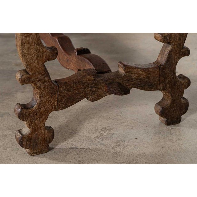 19th Century Spanish Oak Trestle Table, 1800s For Sale - Image 13 of 14