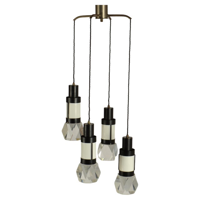 Hanging Light with Four Pendants by Gaetano Missaglia, 1970s For Sale