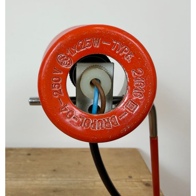 Vintage Red Table Lamp by Josef Hurka for Drupol, 1960s For Sale - Image 9 of 18