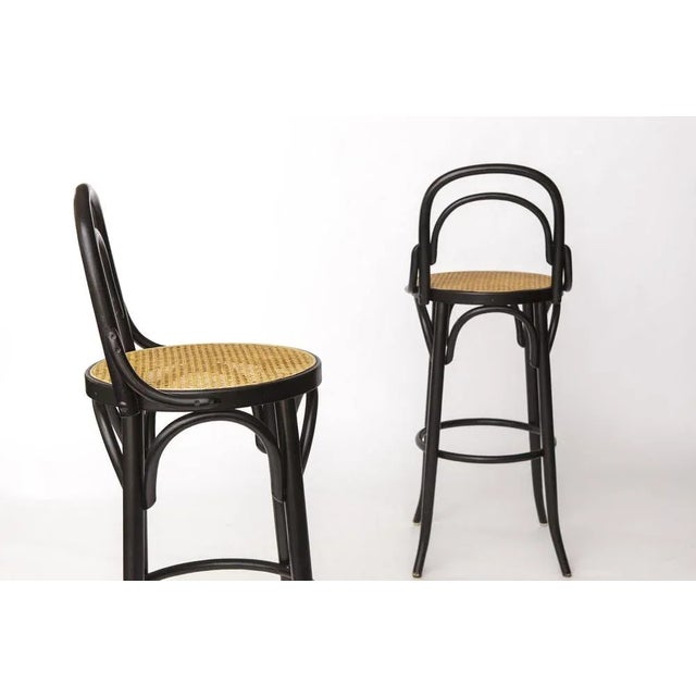Set of Vintage Italian Bentwood Bar Stools with Vienna Cane Seats, 1990s For Sale - Image 9 of 10