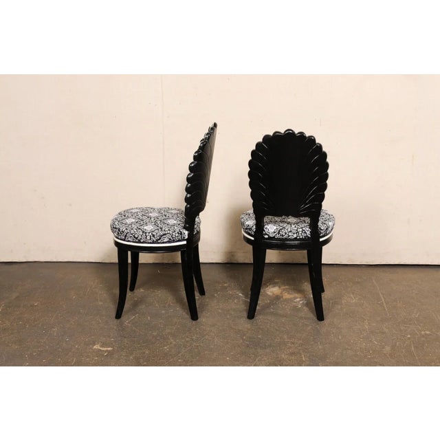 Late 20th Century Italian Black & White Grotto Chairs For Sale In Atlanta - Image 6 of 10