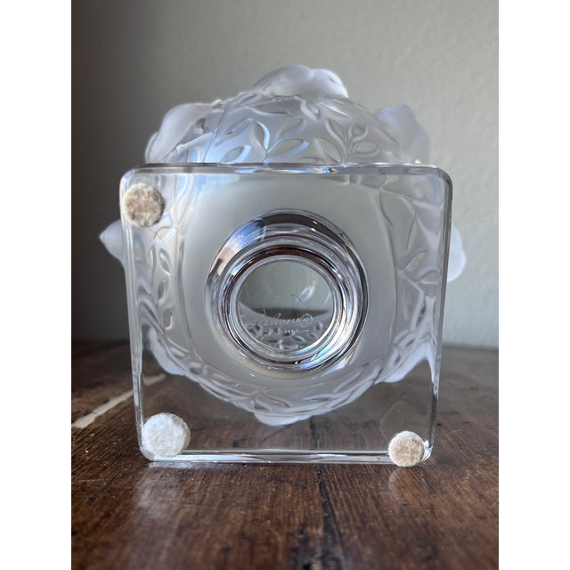Glass Lalique Elisabeth Vase in Clear and Frosted Crystal by Marc Lalique For Sale - Image 7 of 8
