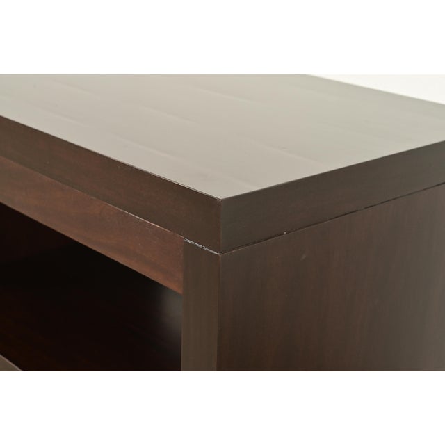Barbara Barry for Baker Furniture Modern Oversized Dark Mahogany Nightstands, Newly Refinished For Sale - Image 9 of 15