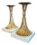 Mid Century Brass and Marble Torchiere Candleholders - A Pair For Sale