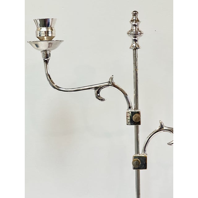 Pair of English Sheffield Plate Adjustable Candle Holders on Wood Bases-Circa 1890 For Sale - Image 4 of 12