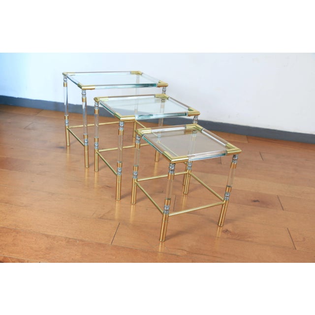 Charles Hollis Jones Vintage Charles Hollis Jones Style Nesting Tables For Sale - Image 4 of 6