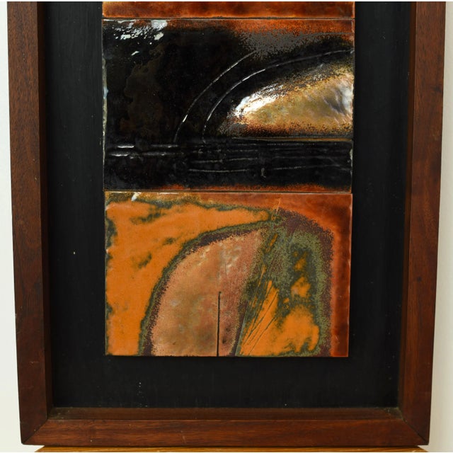 Organic Mid Century Copper Enamel Wall Art Panel Sculpture For Sale In Tampa - Image 6 of 10