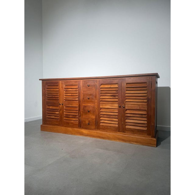 Teak Sideboard with Louvered Doors For Sale - Image 12 of 13