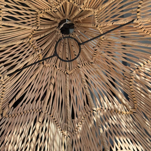 Rattan Tulip Pendant Light, 1980s For Sale - Image 9 of 10