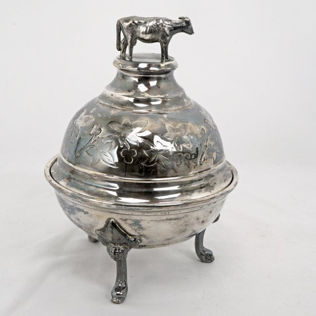 Late 19th Century Victorian Cow Silver Plate Butter Dish Circa Late 19th Century For Sale - Image 5 of 9