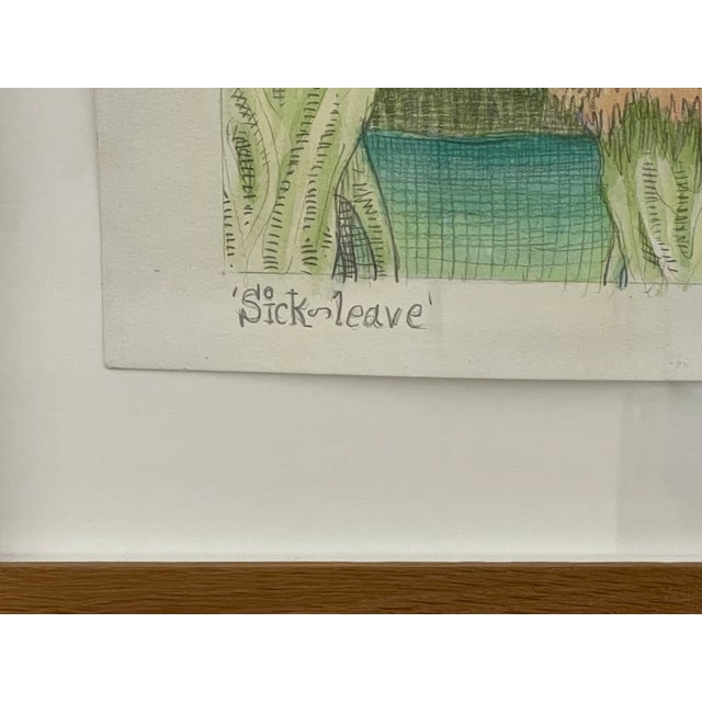 Graphite and Watercolor on Canvas by Danish Artist Peter Land For Sale In New York - Image 6 of 13