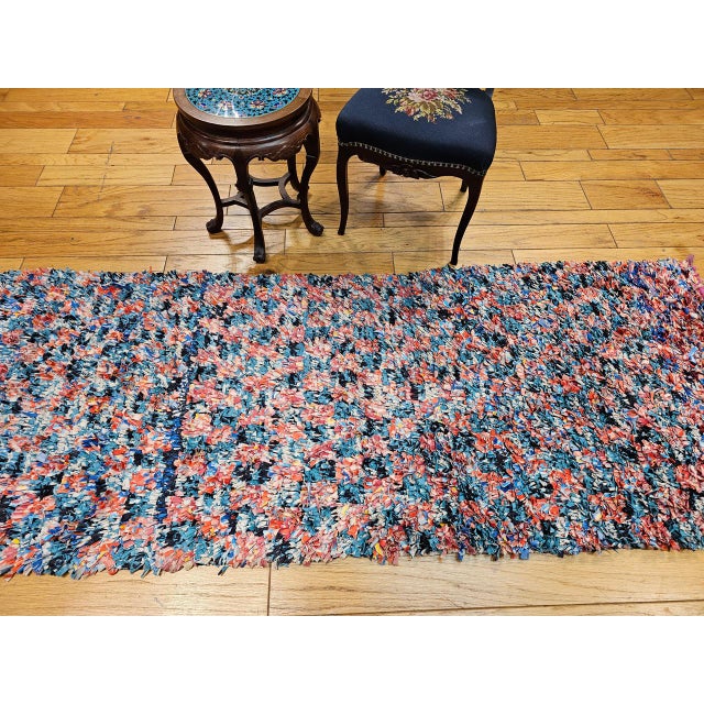 Vintage Moroccan Boucherouite Shag Runner, Handwoven Wool & Cotton, 3' X 9' For Sale - Image 11 of 13