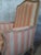 Louis XV Bergère Chair with Cerused Finish in Coral Striped Linen, 1890s For Sale - Image 3 of 6