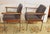 1960s-70s pair of teak & steel arm chairs, Dokka Mobler, Norway. Designed by Sven Ivar Dysthe for Dokka Mobler about 1959,...