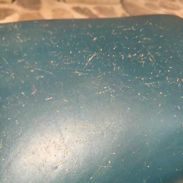 Animal Skin Chippendale or Georgian Style Vintage Leather Footstool Antique For Sale - Image 7 of 12