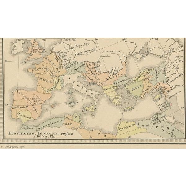 Late 19th Century Antique Map of the Roman Empire, 1880 For Sale - Image 5 of 8