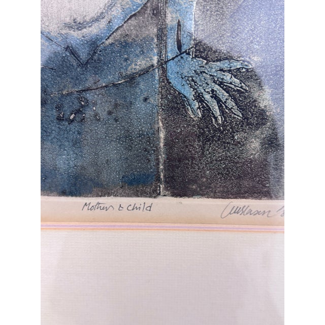 Circa 1984 Artist Proof Etching "Mother and Child", Signed + Framed For Sale - Image 11 of 12