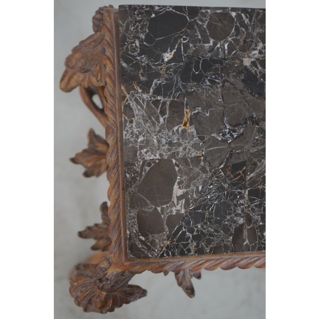 Pair Maitland Smith Marble Top Faux Branch & Bird Pedestal Tables For Sale - Image 12 of 14