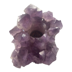 Natural Amethyst Crystal Cluster Votive Candle Holder