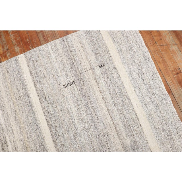Gray Gray Vintage Turkish Kilim - 6'10" x 13'3" For Sale - Image 8 of 8